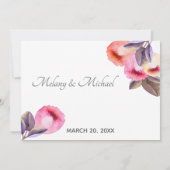 Bohemische und moderne Aquarelltulis RSPV Einladung (Rückseite)