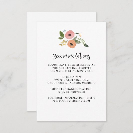 Bohemische Vintage blumengeschmückte Hochzeitkarte Einladung (Vorne/Hinten)