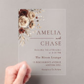Bohemische Vintage Blumenhochzeit Acryleinladungen (Insitu (Handheld))