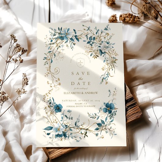 Bohemische Vintage Blumenzwiebelhochzeit Save The Date