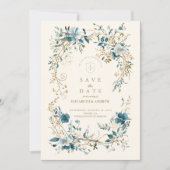 Bohemische Vintage Blumenzwiebelhochzeit Save The Date (Vorderseite)