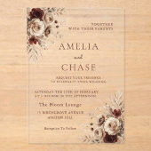 Bohemische Vintage Blütenzeit Acryleinladungen (Vorderseite)