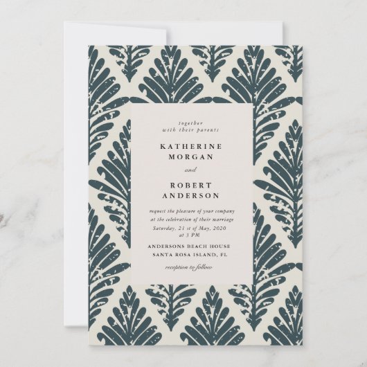 Bohemische Vintage Einladung zur Hochzeit (Vorderseite)