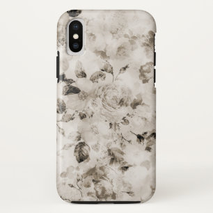 Bohemische Vintage elegante weiße graue Rosen mit Case-Mate iPhone Hülle