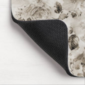 Bohemische Vintage elegante weiße graue Rosen mit Mousepad (Ecke)