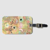 Bohemische Vintage Kunst einzigartig Hippie Pasta  Gepäckanhänger (Vorderseite (Horizontal))