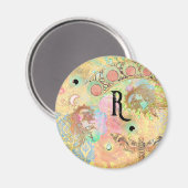 Bohemische Vintage Kunst einzigartig Hippie Pasta Magnet (Vorderseite/Rückseite)