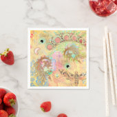 Bohemische Vintage Kunst einzigartig Hippie Pasta  Serviette (Beispiel)