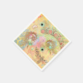 Bohemische Vintage Kunst einzigartig Hippie Pasta  Serviette (Ecke)