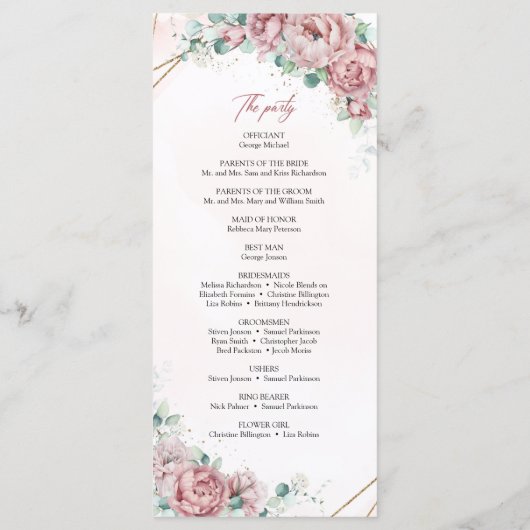 Bohemische Vintage Rose Programm (Rückseite)