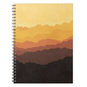 Bohemische Wandkunst, pastellfarbener Berg. Notizblock