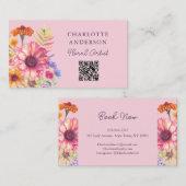 Bohemische Wasserfarbe Florals qr Visitenkarte (Vorne/Hinten)