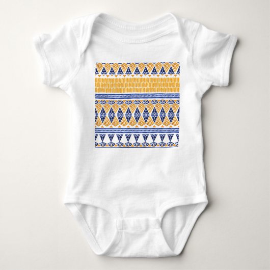 Bohemische Wasserfarbe: Nahtloses künstlerisches M Baby Strampler (Vorderseite)