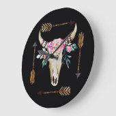 Bohemische Wasserfarben des Hirsches Große Wanduhr (Winkel)