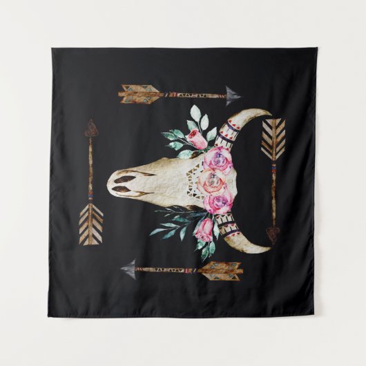 Bohemische Wasserfarben des Hirsches Wandteppich (Vorderseite (Horizontal))