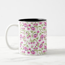 Bohemische Wasserfarben Florals - Rosa auf Weiß