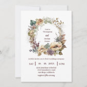 Bohemische Wasserfarbenflorale Boho Wreath-Hochzei Einladung (Vorderseite)