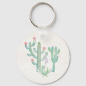 Bohemische Wasserfarbenkaktus Schlüsselanhänger (Vorderseite)