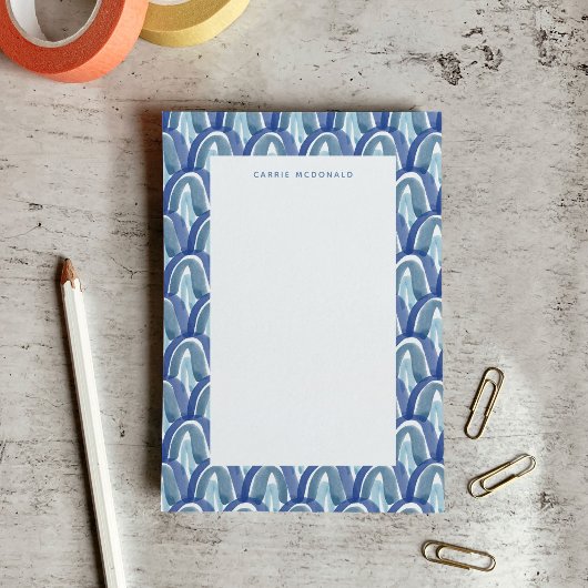 Bohemische Wasserfarbenrosen in Blau Post-it Klebezettel