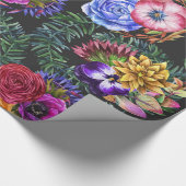 Bohemische Watercolor-Blumen und tropisches Geschenkpapier (Ecke)