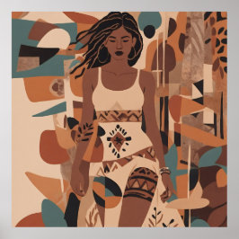 Bohemische weibliche Illustration Poster