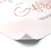 Bohemische, weiche, rosa Goldblumenkarten und -ges Poster (Ecke)