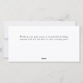 Bohemische Weihnachtsfeier Unternehmensgrüße Feiertagskarte (Rückseite)