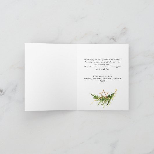 Bohemische Weihnachtskomposition Feiertagskarte (Innenseite)