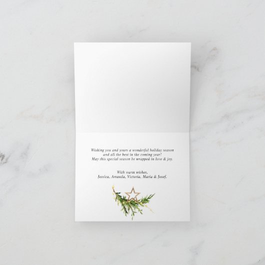 Bohemische Weihnachtskomposition Feiertagskarte (Innenseite)