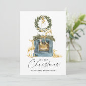 Bohemische Weihnachtskomposition Unternehmensgrüße Feiertagskarte (Stehend Vorderseite)