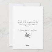 Bohemische Weihnachtskomposition Unternehmensgrüße Feiertagskarte (Rückseite)