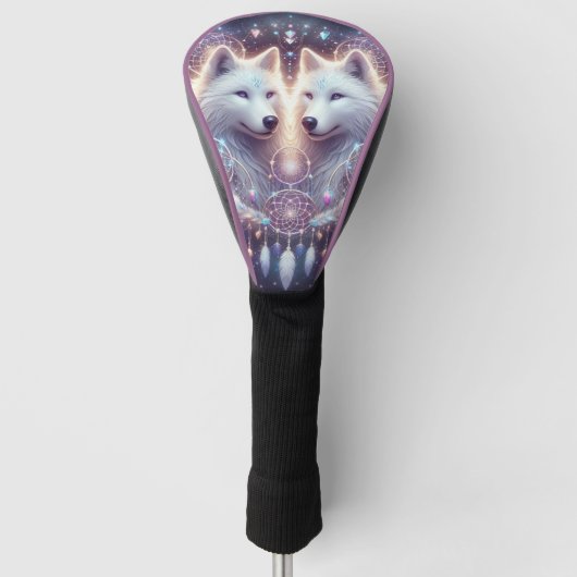 Bohemische Weißwölfe und Dreamcatcher Golf Headcover (Vorderseite)