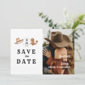 Bohemische Western-Hochzeit Save The Date (Stehend Vorderseite)