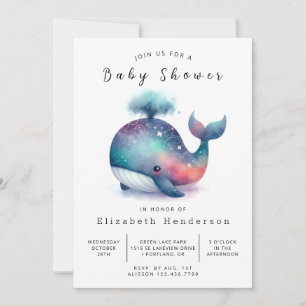Bohemische Whale Babydusche Einladung