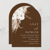 Bohemische White Floral Modern Boho Arch Wedding Einladung (Vorne/Hinten)