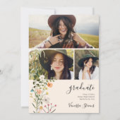 Bohemische Wiesenwild-Blume Abschluss Einladung (Rückseite)