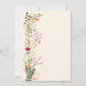 Bohemische Wiesenwild-Blume Brautparty Einladung (Rückseite)