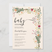 Bohemische Wiesenwild-Blume Frühjahrsdusche Einladung (Vorderseite)