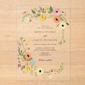 Bohemische Wildblume Acryleinladungen (Vorderseite)