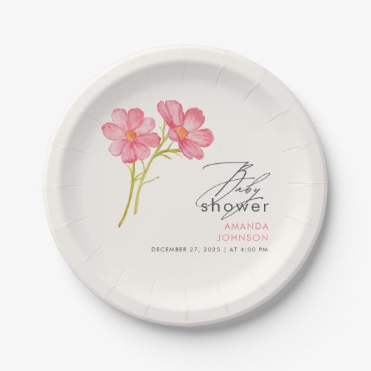 Bohemische Wildblume Blumenmassadusche Pappteller (Vorderseite)