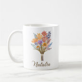 Bohemische Wildblume Bouquet Monogram Kaffeetasse (Links)