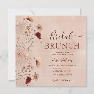 Bohemische Wildblume Bridal Brunch Einladung