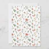 Bohemische Wildblume Butterfly Babydusche Einladung (Rückseite)