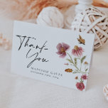 Bohemische Wildblume Dankeschön Karte<br><div class="desc">Brautparty Aquarell Wildblume Danke,  Card. Diese Karte zeichnet sich durch Wildblumen mit zwei modernen hochklassigen Schriftart aus,  die den Trend der heutigen und zukünftigen Festlichkeiten prägen. Karo der gesamten Sammlung: https://www.zazzle.com/collections/bridal_shower_floral_collection-119437295278297444</div>