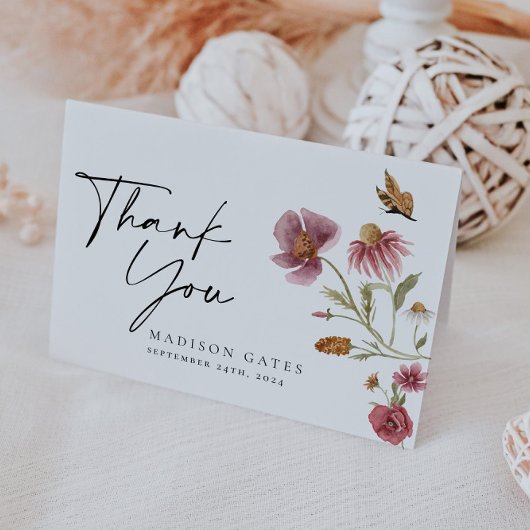 Bohemische Wildblume Dankeschön Karte