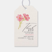 Bohemische Wildblume Floral Baby Dusche Geschenkanhänger (Rückseite)