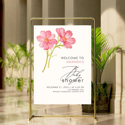 Bohemische Wildblume Floral Baby Dusche Poster