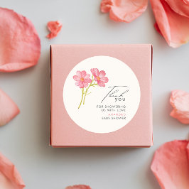 Bohemische Wildblume Floral Baby Dusche Runder Aufkleber