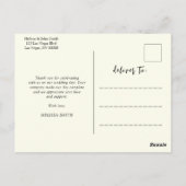 Bohemische Wildblume Florale Hochzeit Vielen Dank Postkarte (Rückseite)