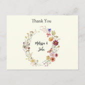 Bohemische Wildblume Florale Hochzeit Vielen Dank Postkarte (Vorderseite)